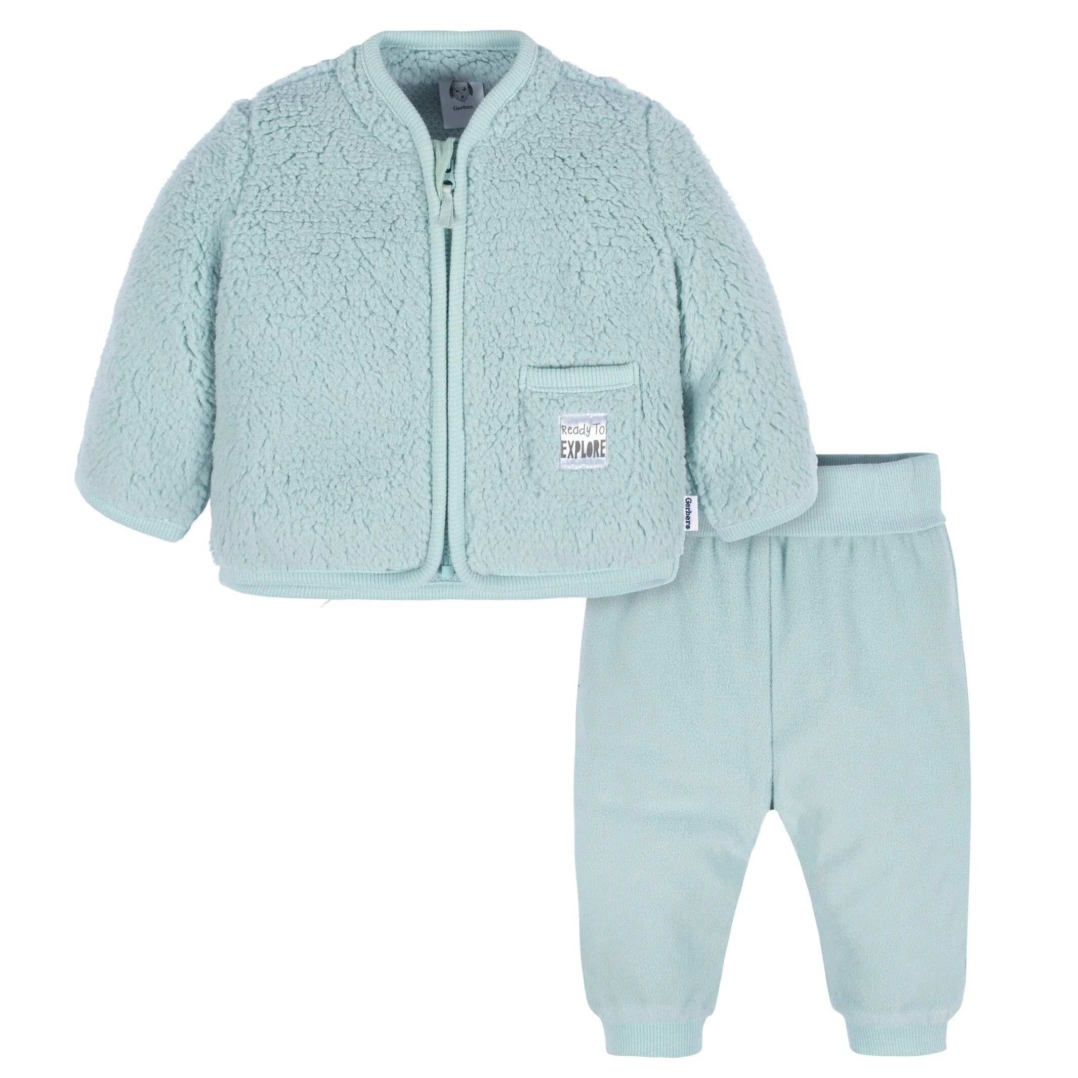 2-Piece Baby & Toddler Boys Explore Sherpa Jacket & Jogger Set