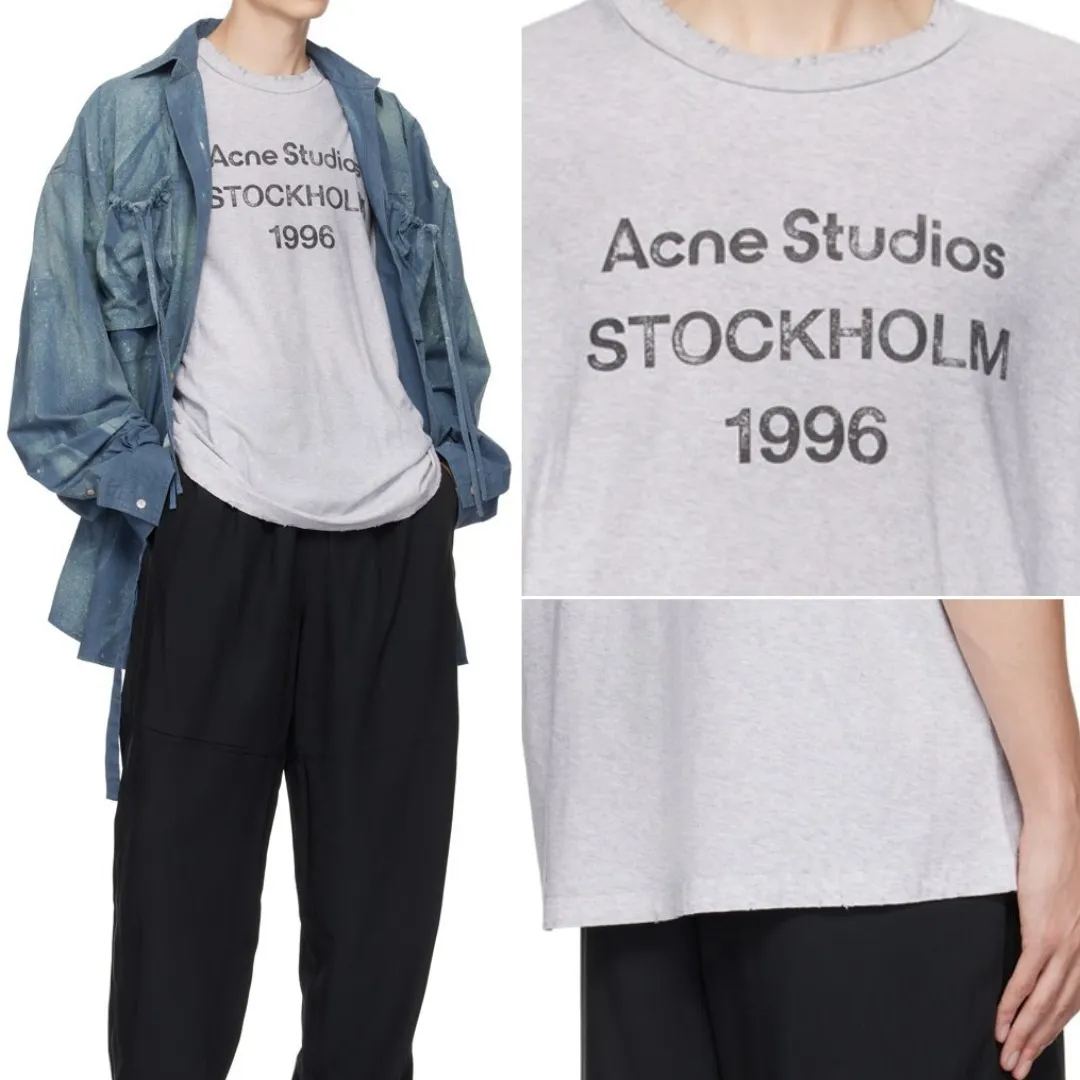 Acne Studios  |Crew Neck Unisex Street Style Plain Cotton Short Sleeves