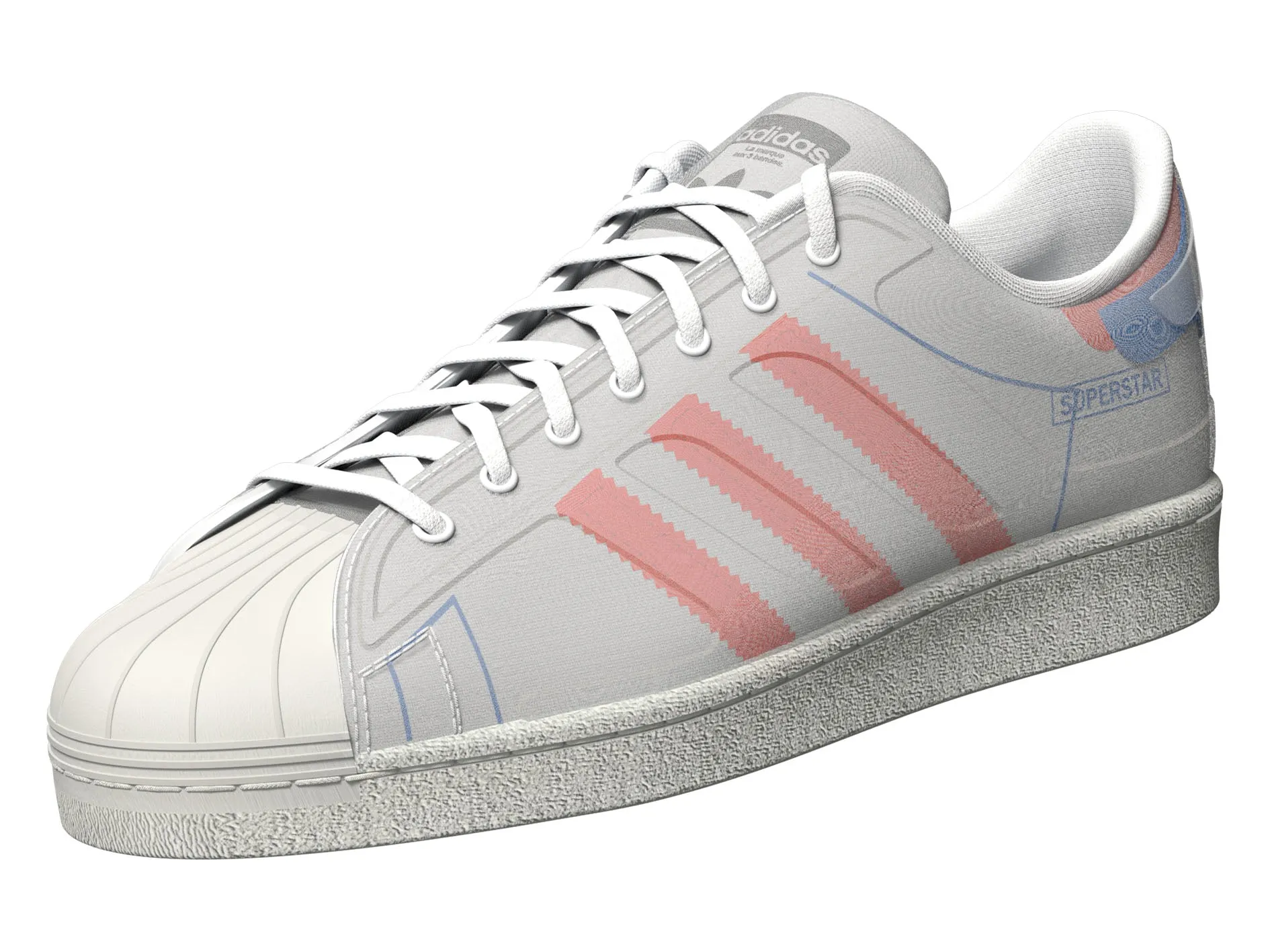 Adidas Mens Superstar Future Shell White/Blue/Pink  FX5544