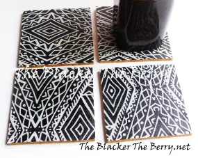 African Kente Coasters Black White Home Decor Kitchen The Blacker The Berry