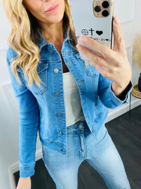 ANNA - Mid Wash Denim Jacket