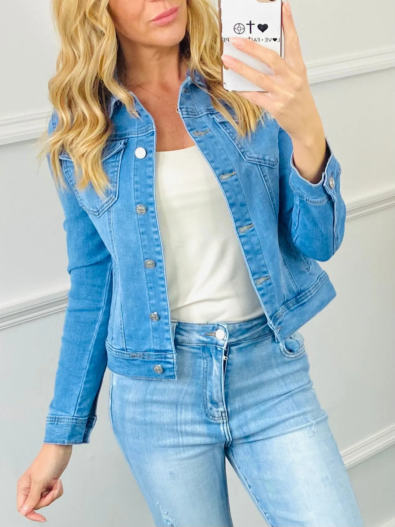 ANNA - Mid Wash Denim Jacket