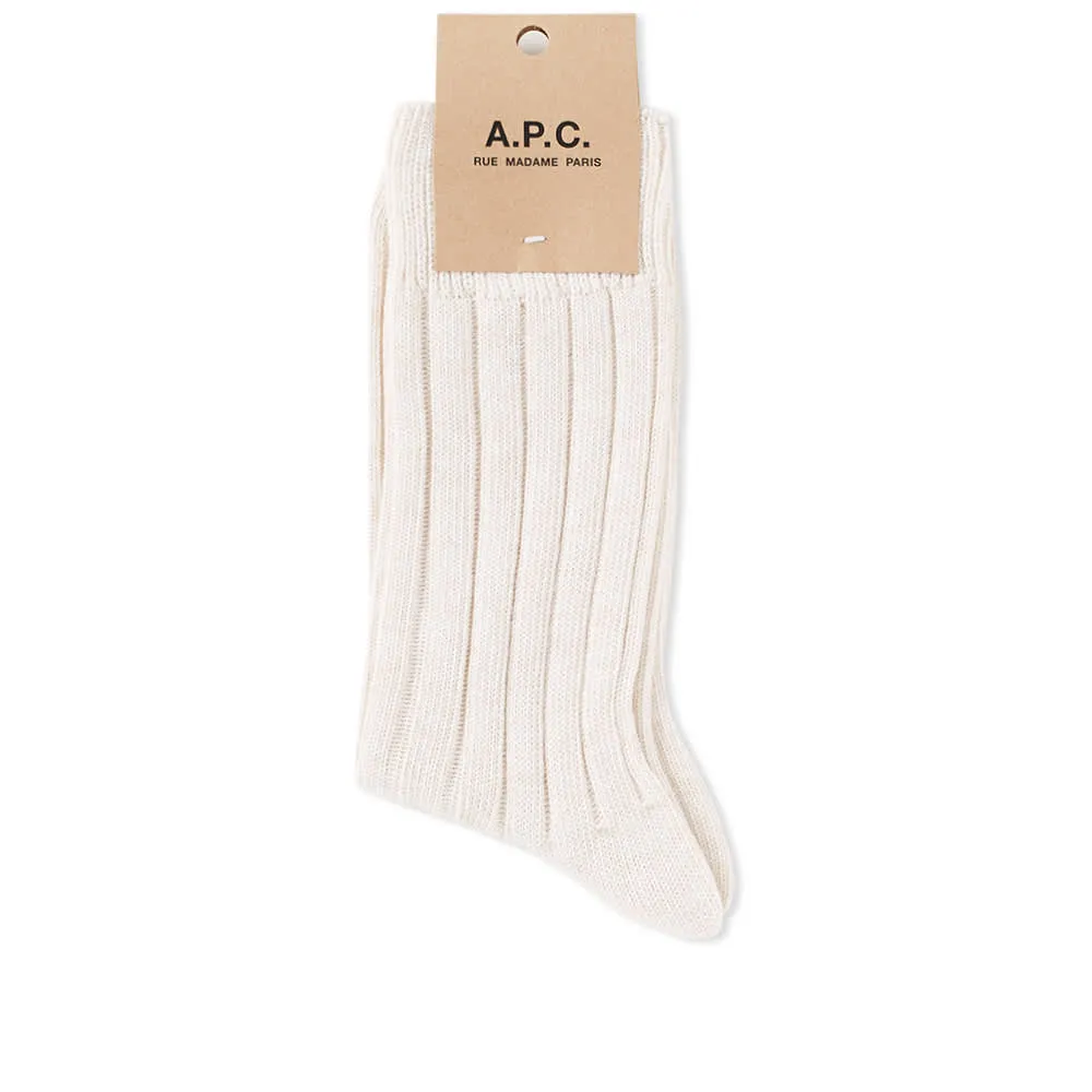 A.P.C. Rib SockEggshell