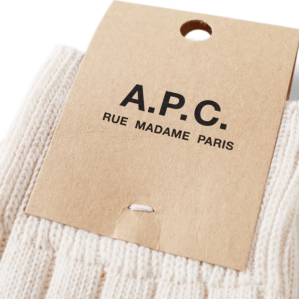 A.P.C. Rib SockEggshell