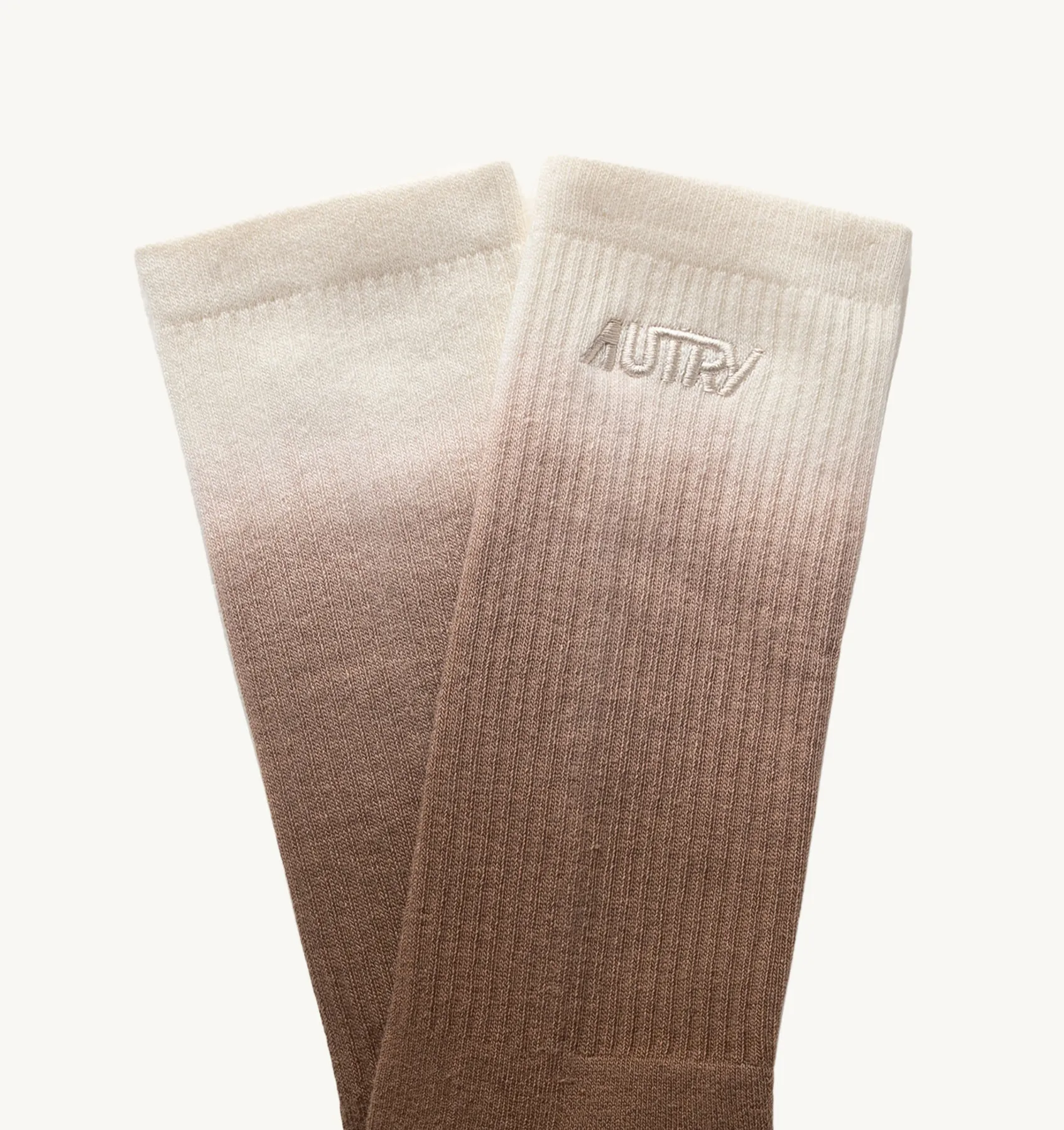 AUTRY APPAREL WOMAN  DIP-DYE SOCKS IN BROWN COTTON TERRY