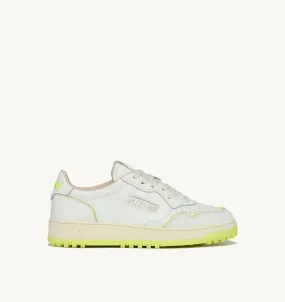 AUTRY NEW ARRIVALS MAN MAN  GOLF LOW SNEAKERS IN LEATHER COLOR WHITE AND YELLOW