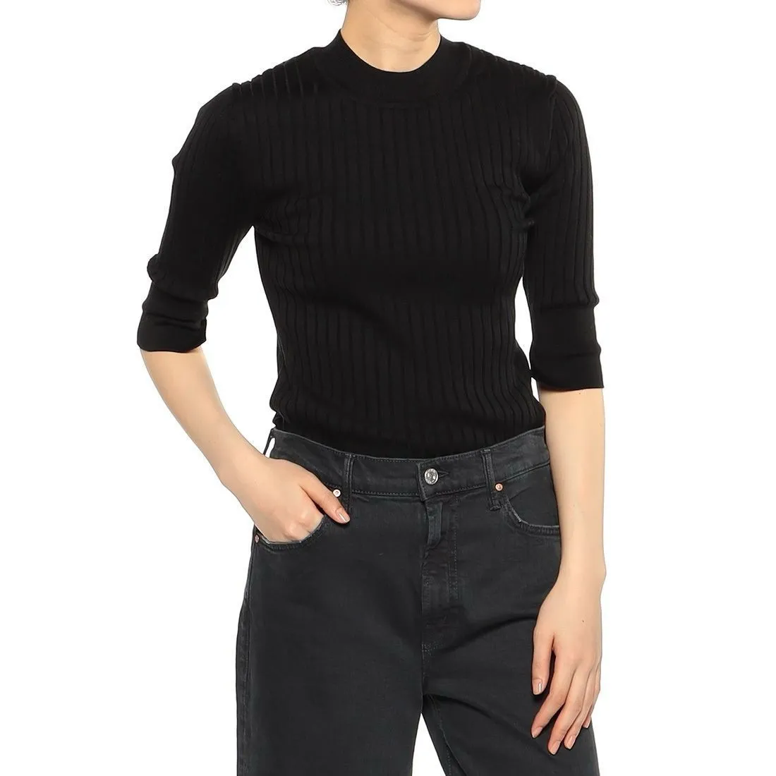 Barneys New York  |Plain Cotton V-neck & Crew neck