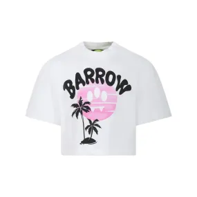 Barrow T-Shirt Cropped Palm Logo White