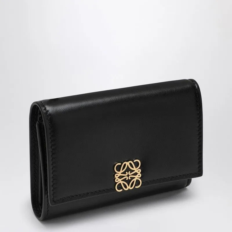 Black leather Puffer small wallet