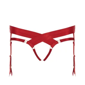 Bondage Harness Brief Burnt Red