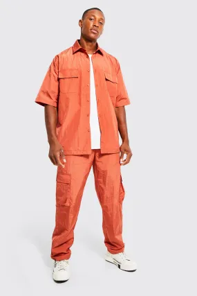 Boxy Oversized Cargo Shirt & Trousers Set