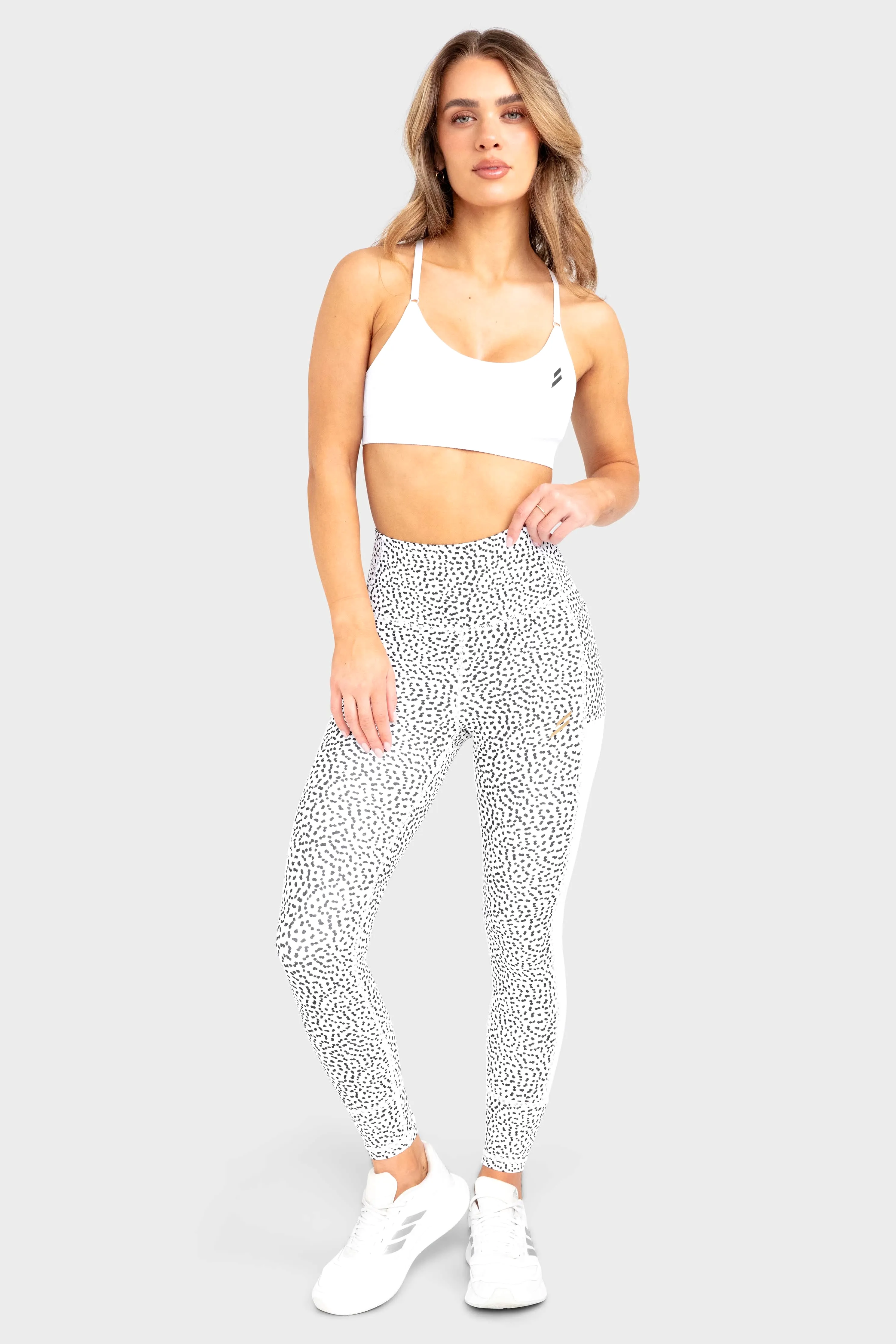 Breeze Mesh Leggings - White Speckle