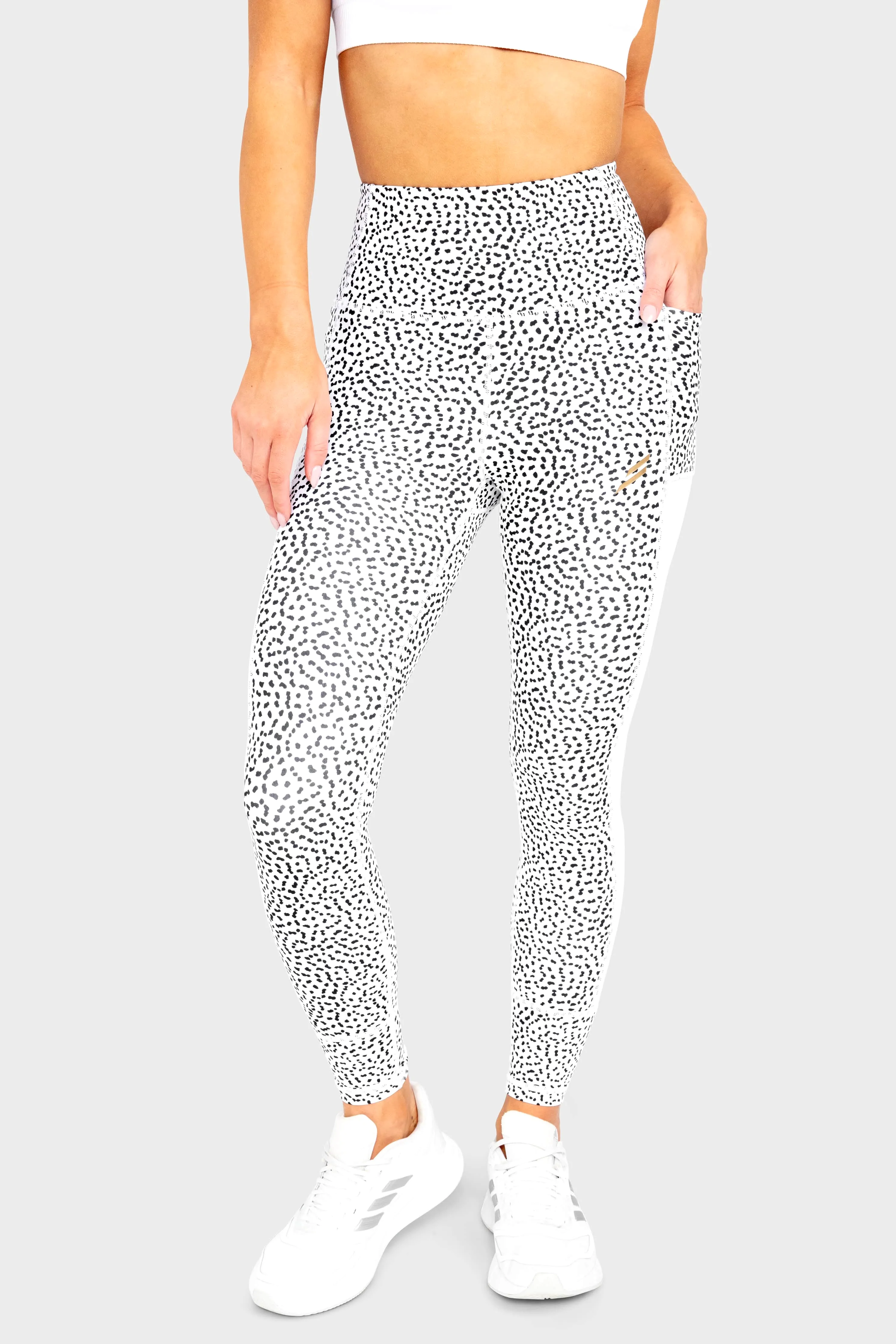 Breeze Mesh Leggings - White Speckle