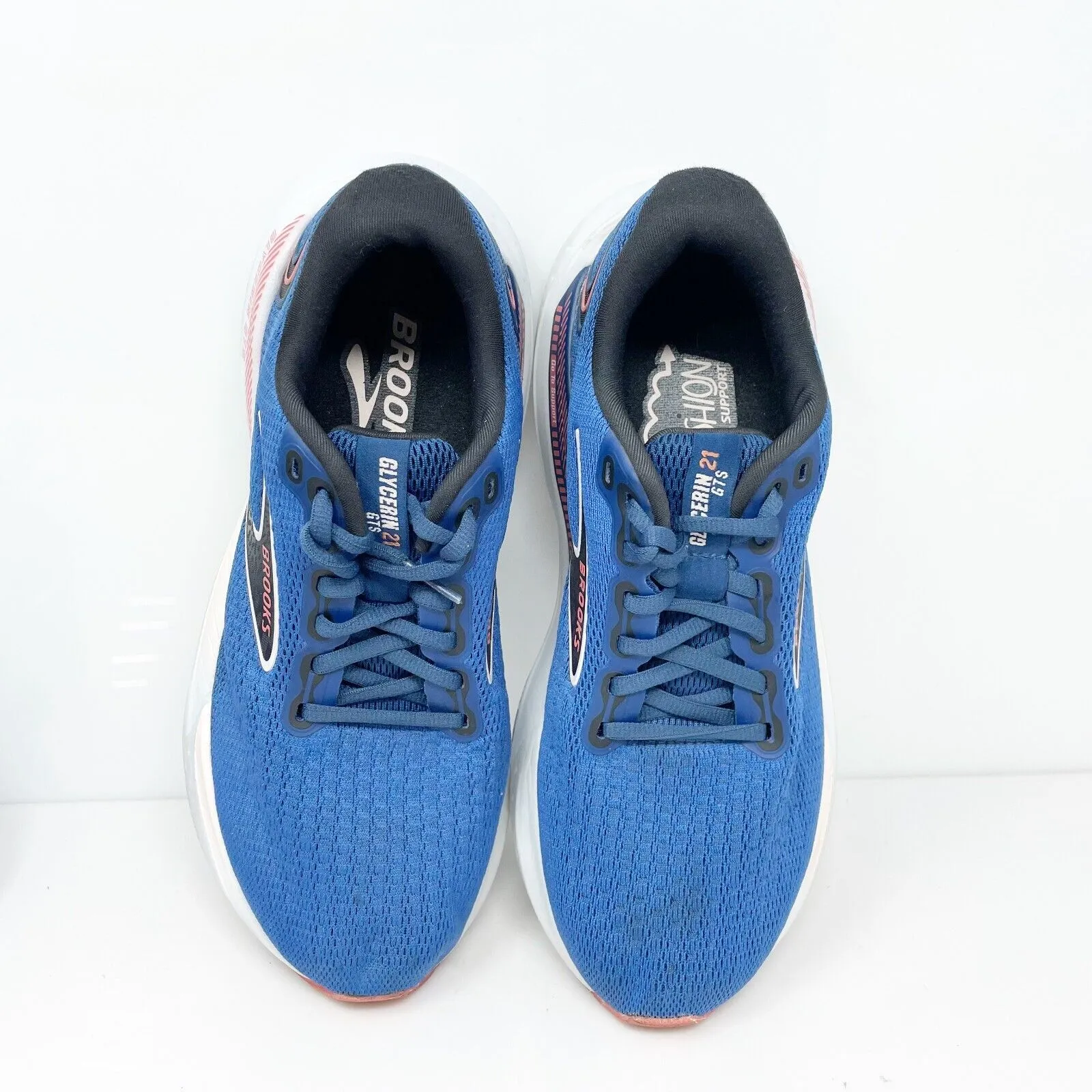 Brooks Womens Glycerin GTS 21 1204091B496 Blue Running Shoes Sneakers Size 8 B