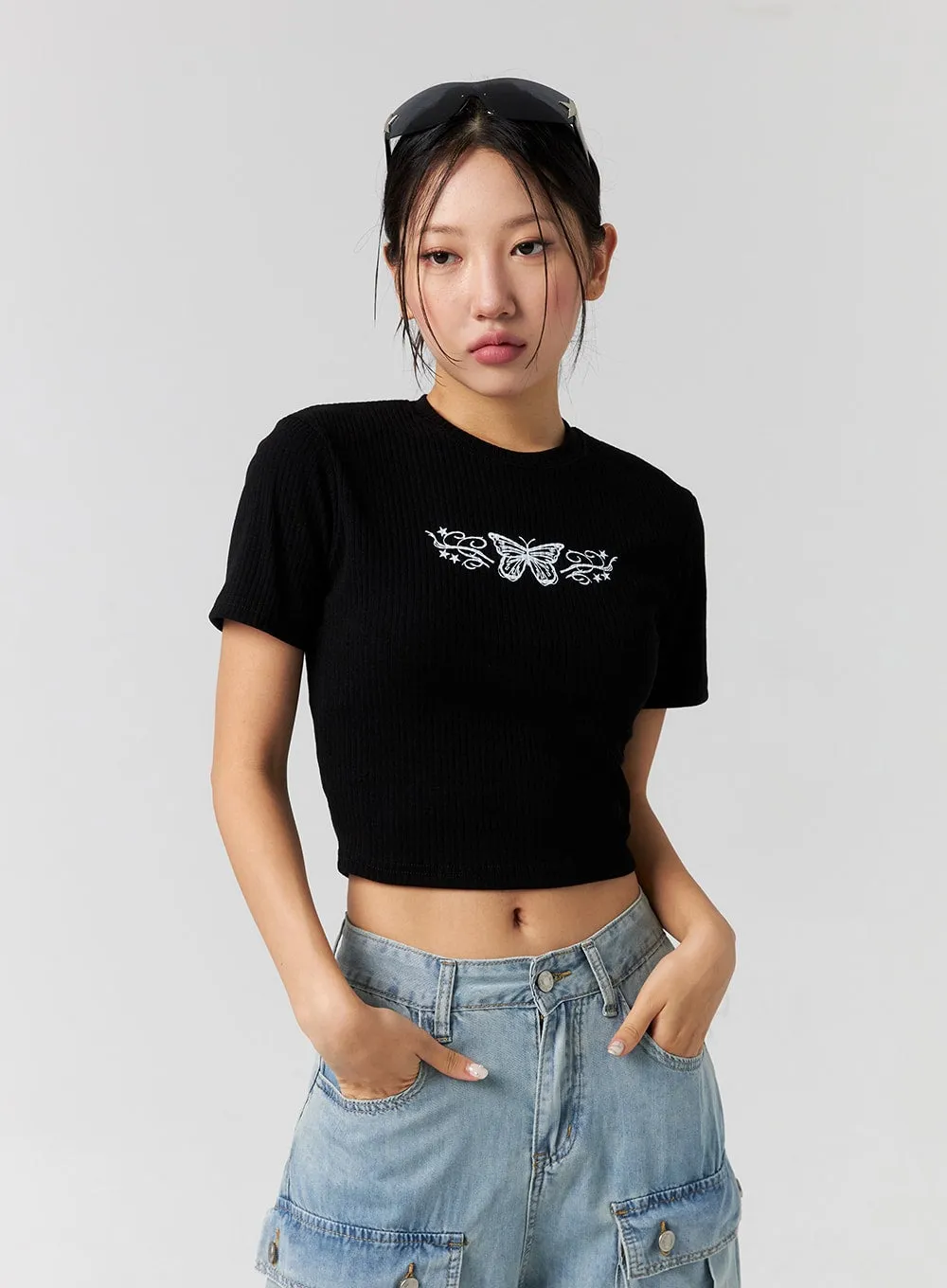 Butterfly Cropped Tee CG304