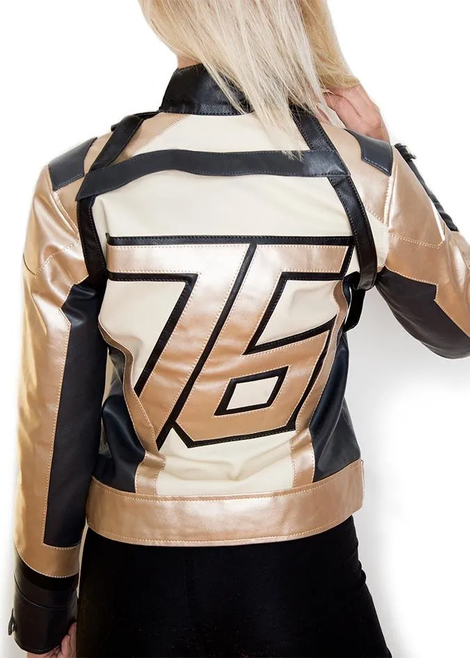 Buy Womens Soldier 76 Leather Jacket Gold | LucaJackets