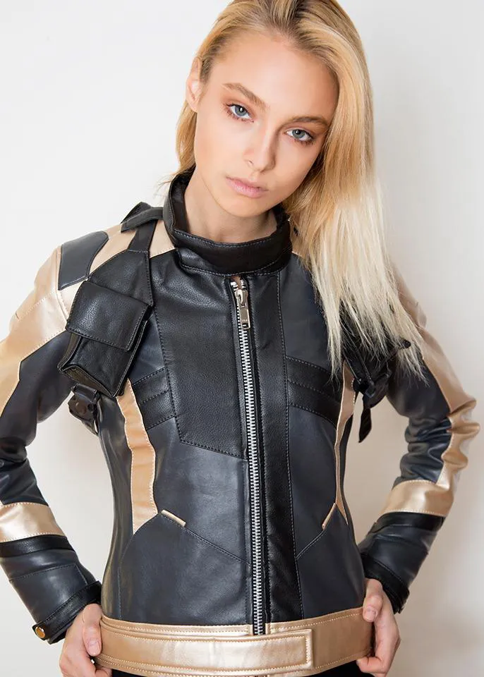 Buy Womens Soldier 76 Leather Jacket Gold | LucaJackets