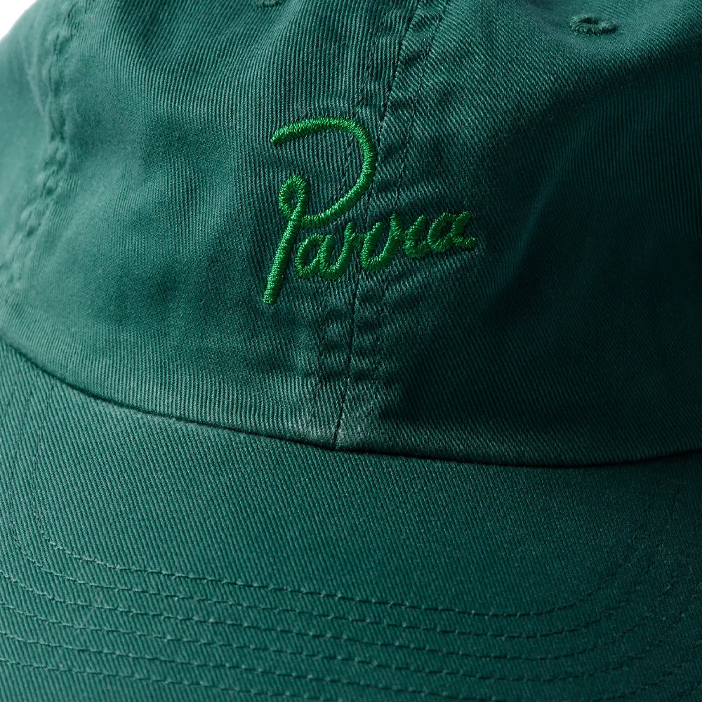 BY PARRA SCRIPT LOGO 6 PANEL HAT // CASTLETON GREEN