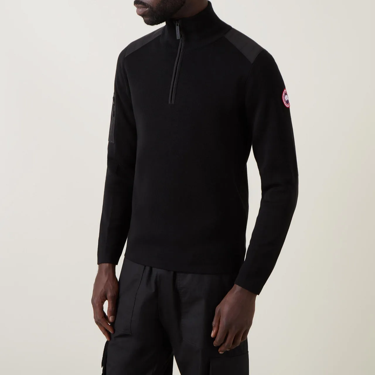 CANADA GOOSE Stormont Half-Zip Sweater - Black