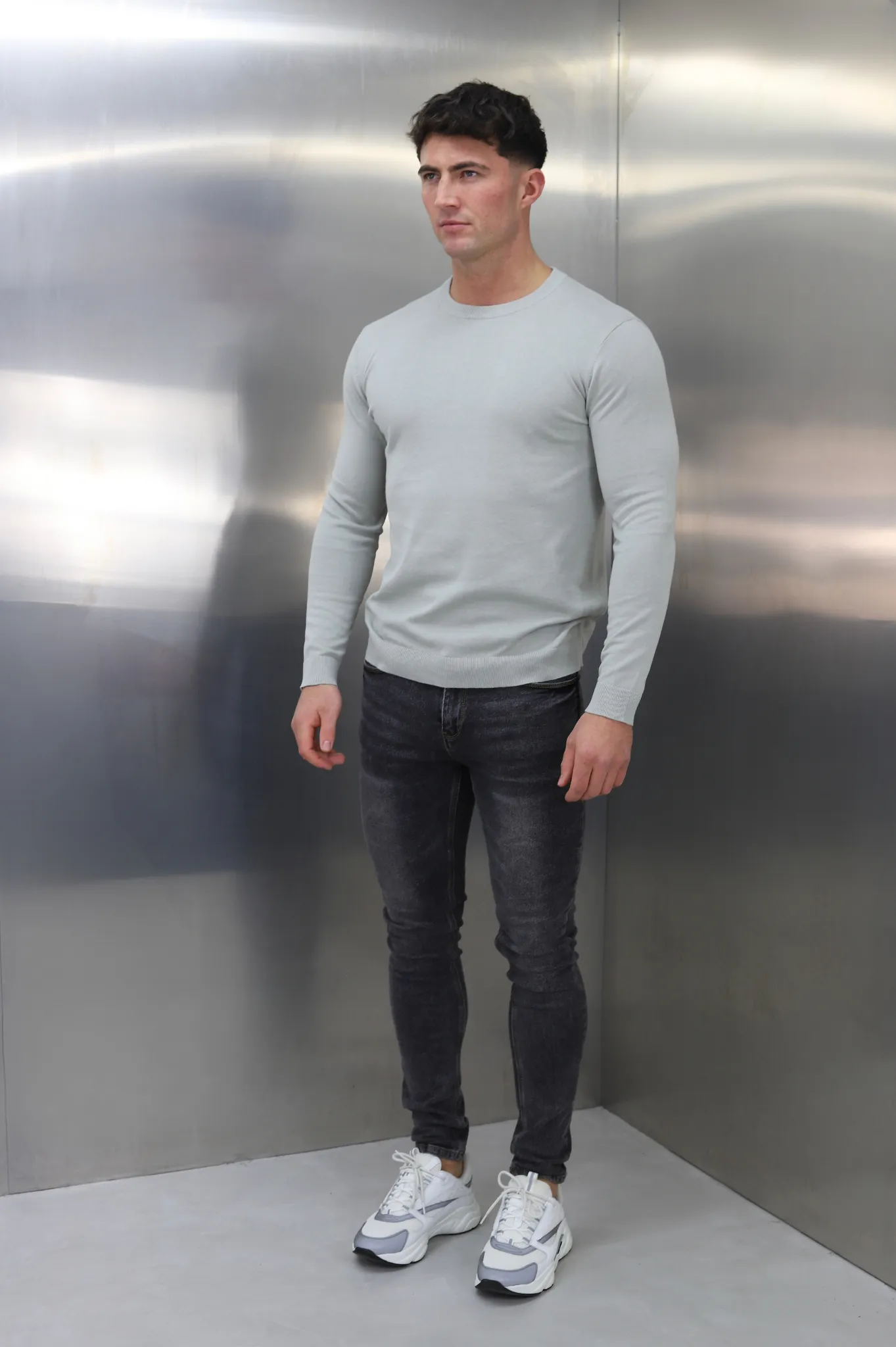 Capo Egyptian Cotton Crew Neck Jumper - Stone