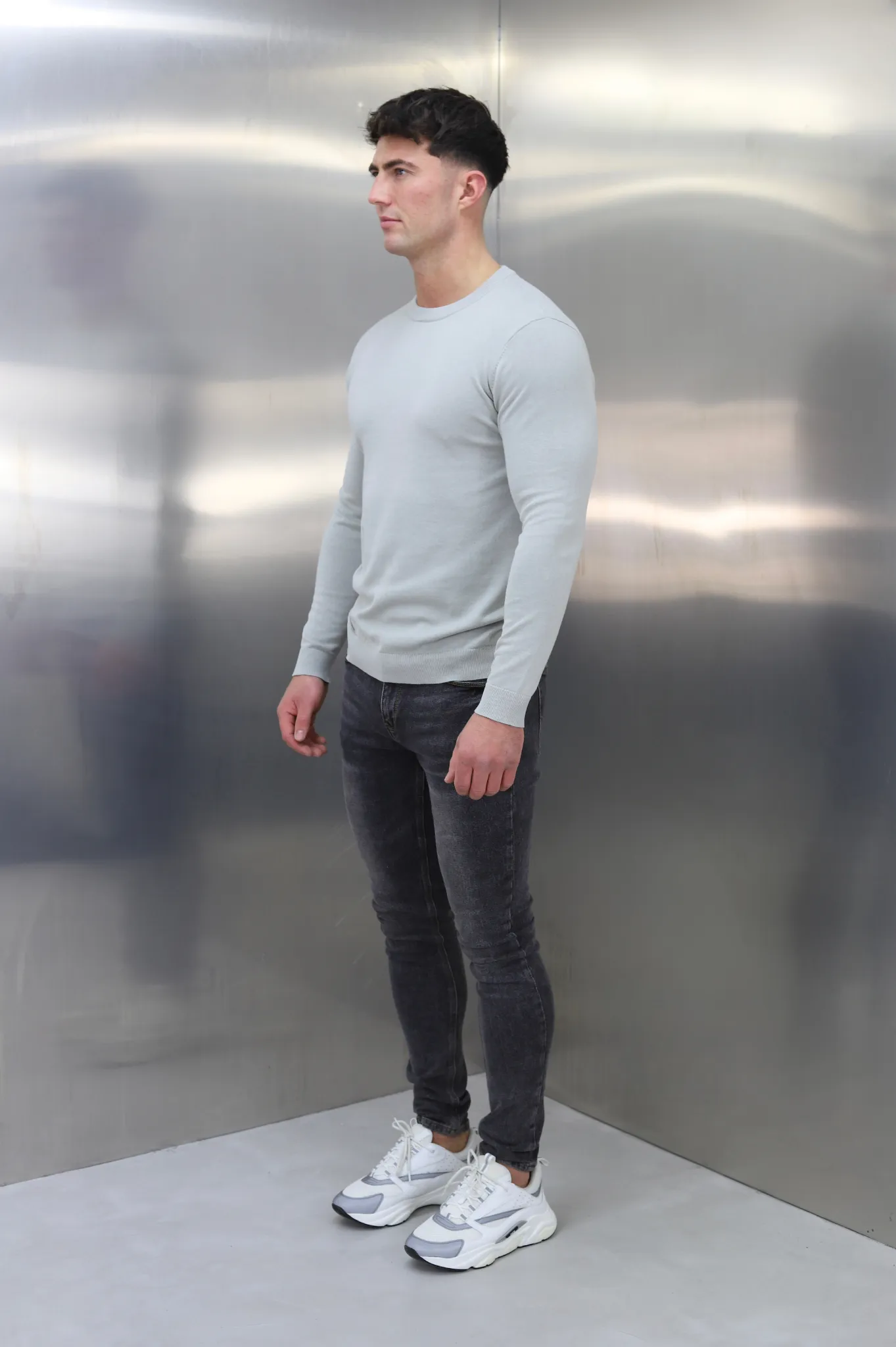 Capo Egyptian Cotton Crew Neck Jumper - Stone