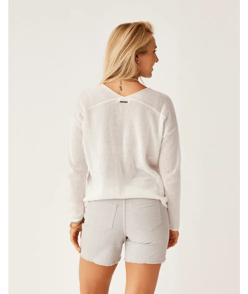 Carve Designs Zella Mesh Pullover L/S Shirt-Cloud