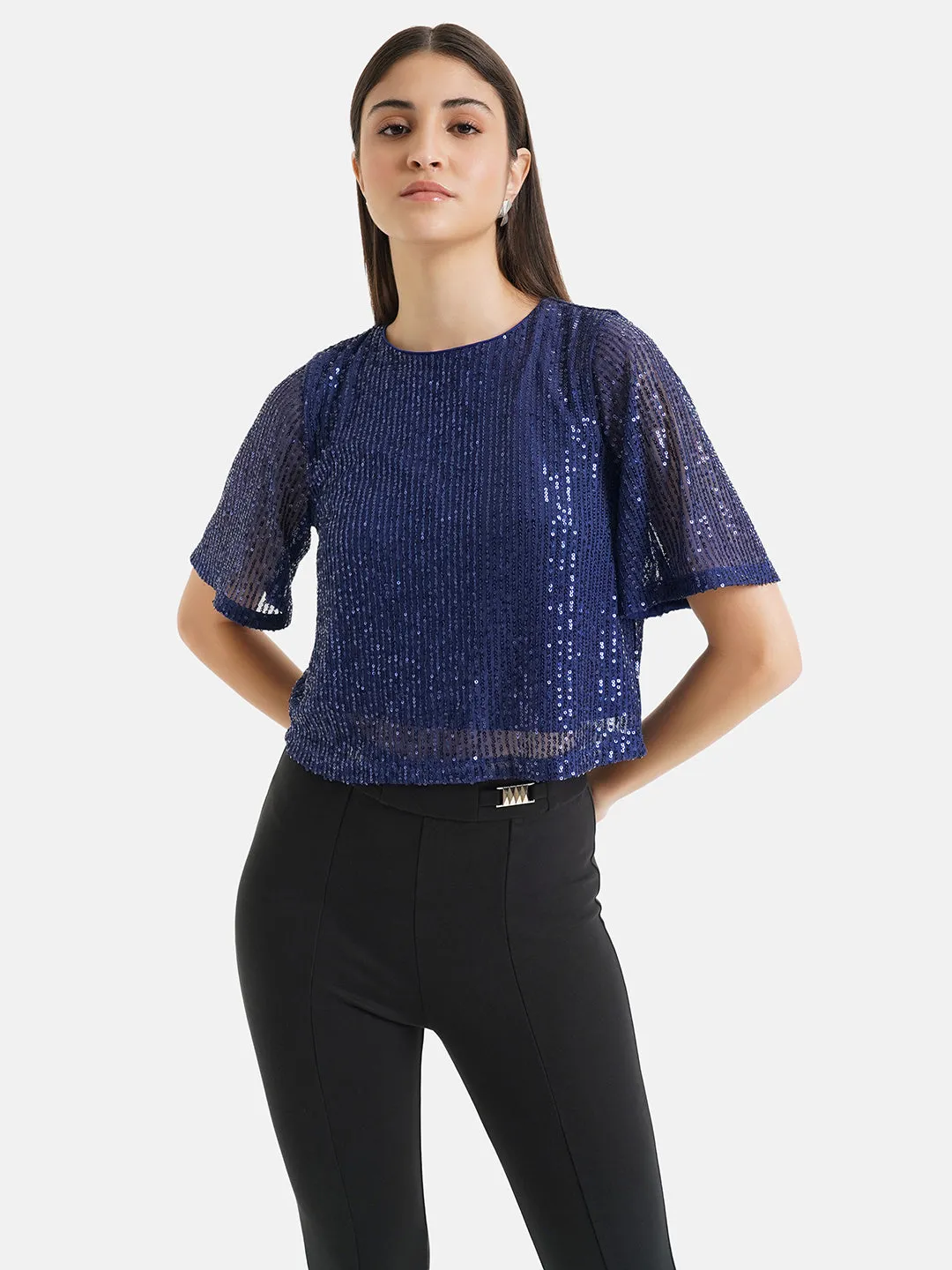 Cropped Sequin Top