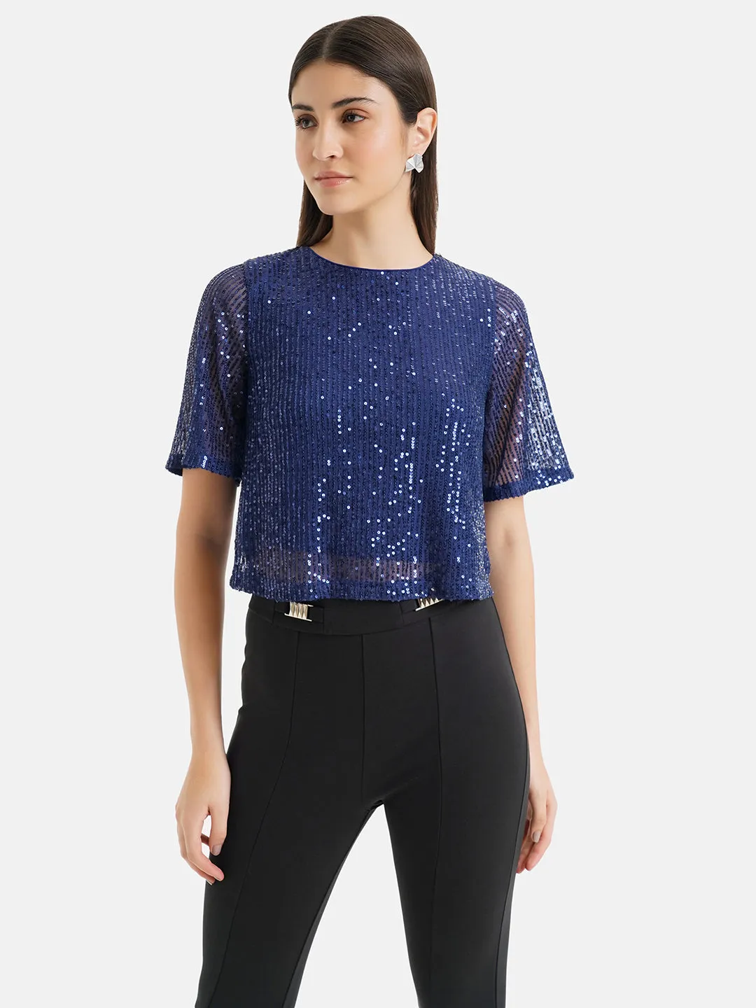 Cropped Sequin Top