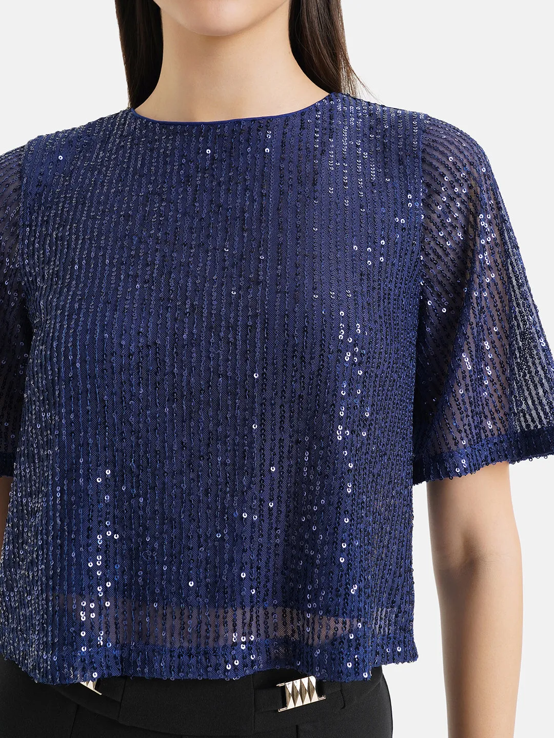 Cropped Sequin Top