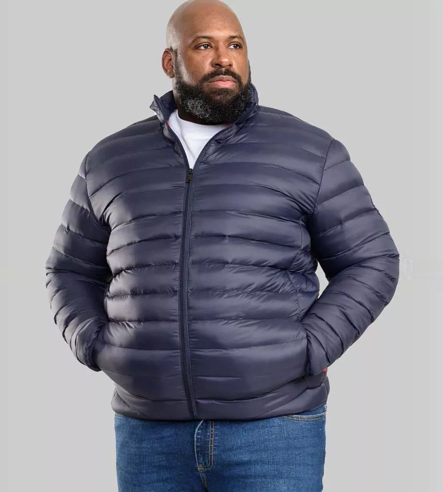 D555 Big Mens Puffer Jacket With Sleeve Patch (ROWLAND)