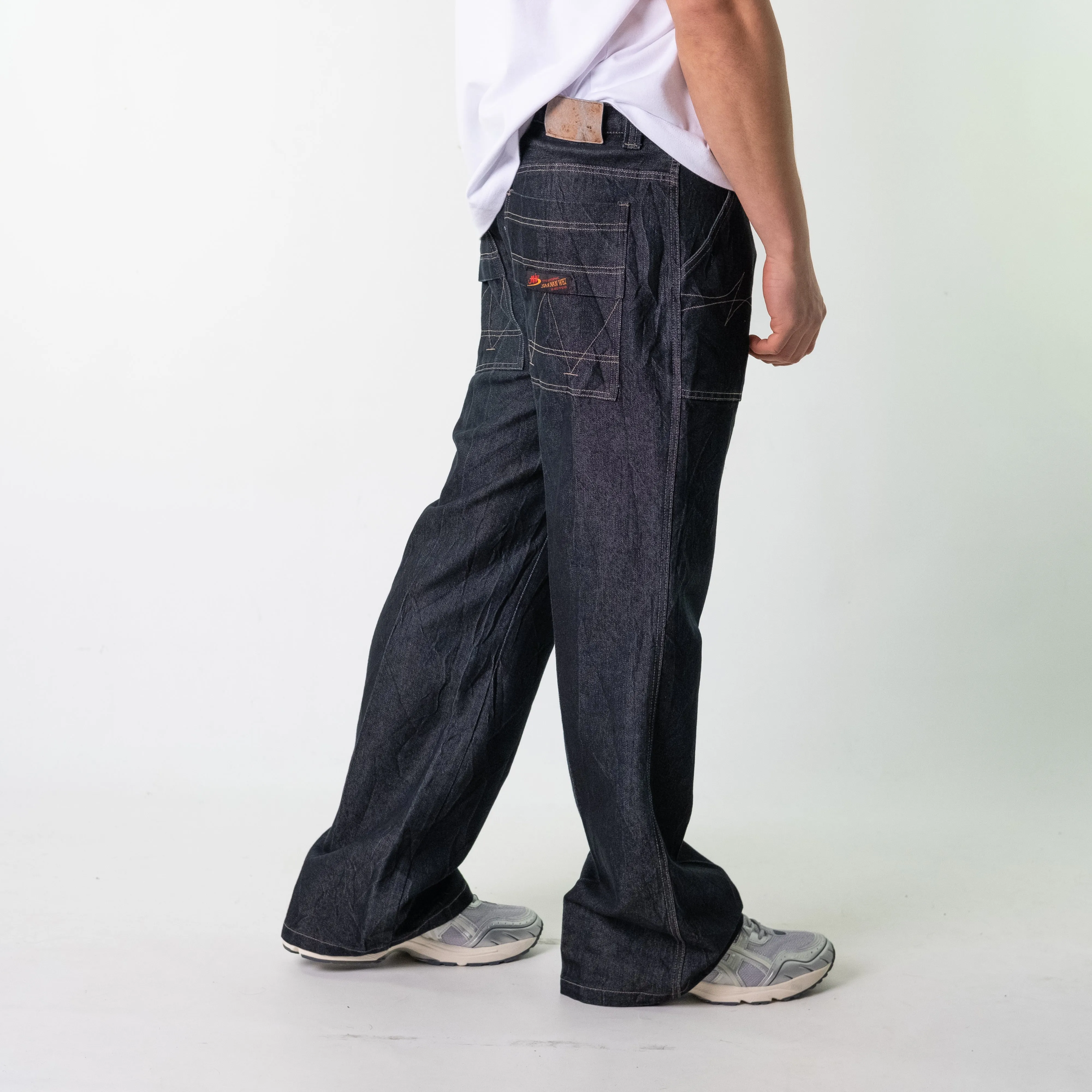 Dark Grey 90s Baggy Hip Hop  Cargo Skater Trousers Pants Jeans (36x30)