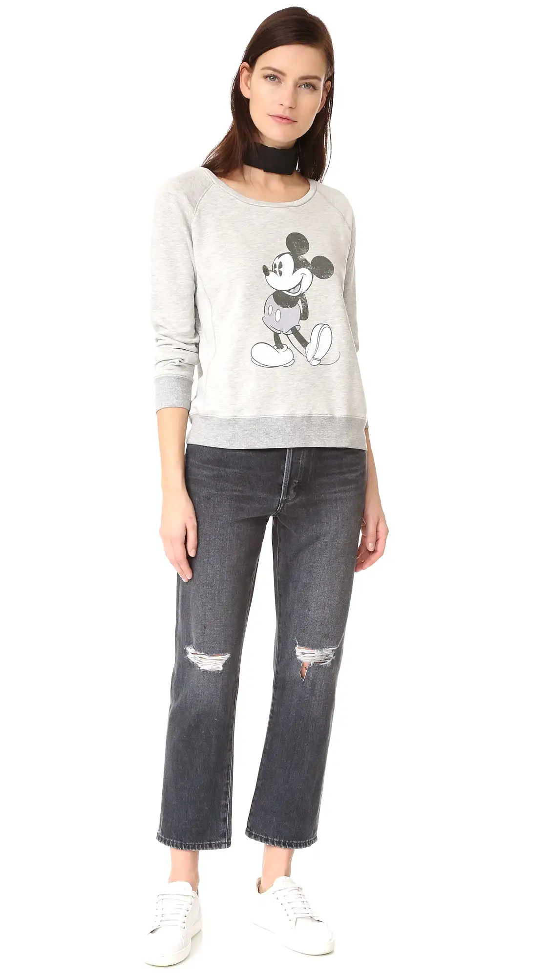 David Lerner Mickey Greyscale Raglan Sweatshirt