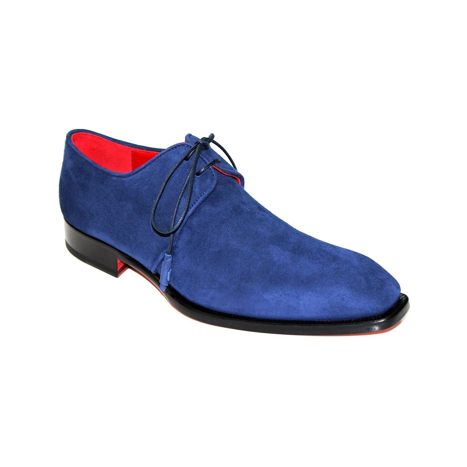 Emilio Franco Gabriele Men's Shoes Navy Suede Leather Oxfords (EF1203)