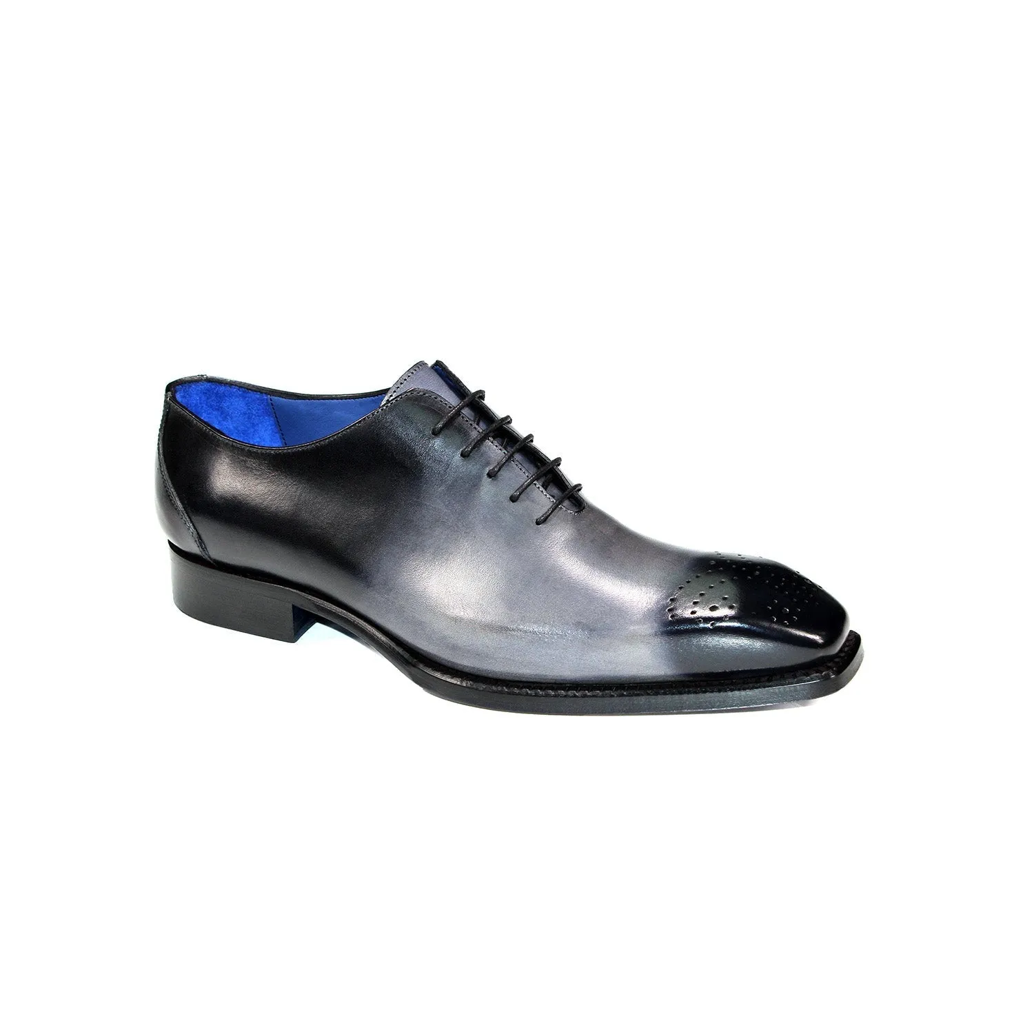 Emilio Franco Valerio Men's Shoes Black Combination Calf Skin Leather Oxfords (EF1223)