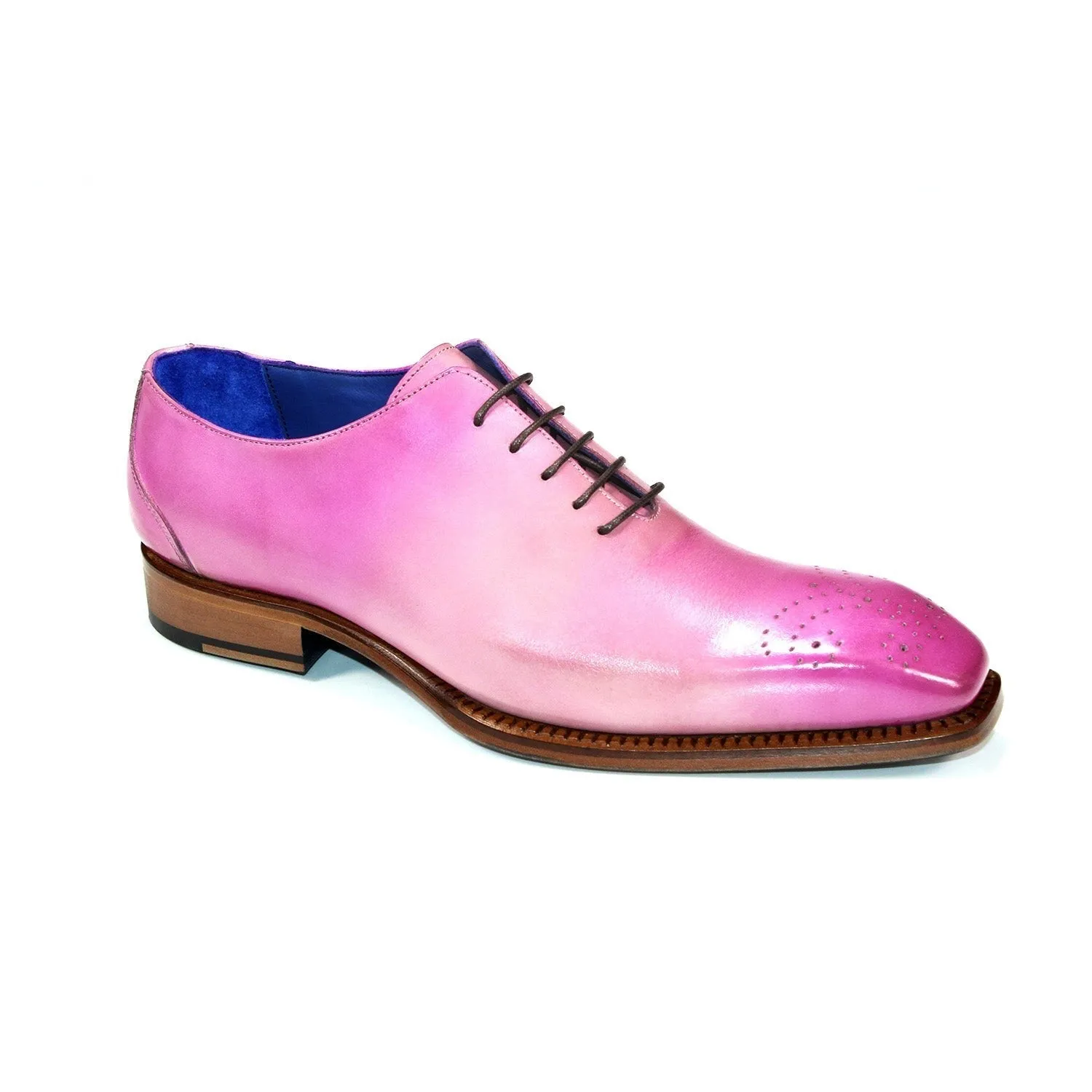 Emilio Franco Valerio Men's Shoes Pink Combination Calf Skin Leather Oxfords (EF1225)