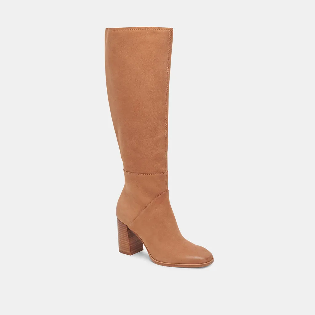 FYNN Wide Calf Boots Brown Nubuck | Brown Nubuck Knee-High Boots– Dolce Vita 6943099125826