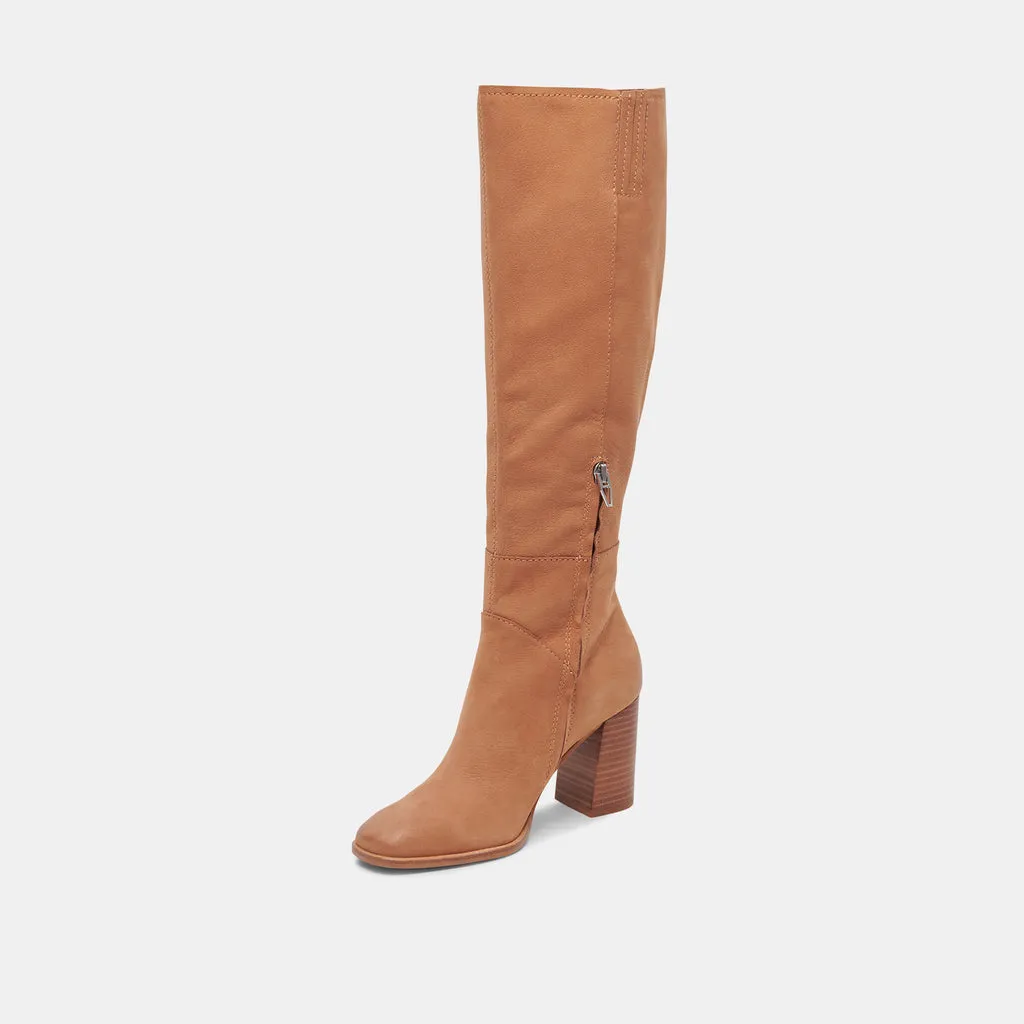 FYNN Wide Calf Boots Brown Nubuck | Brown Nubuck Knee-High Boots– Dolce Vita 6943099125826