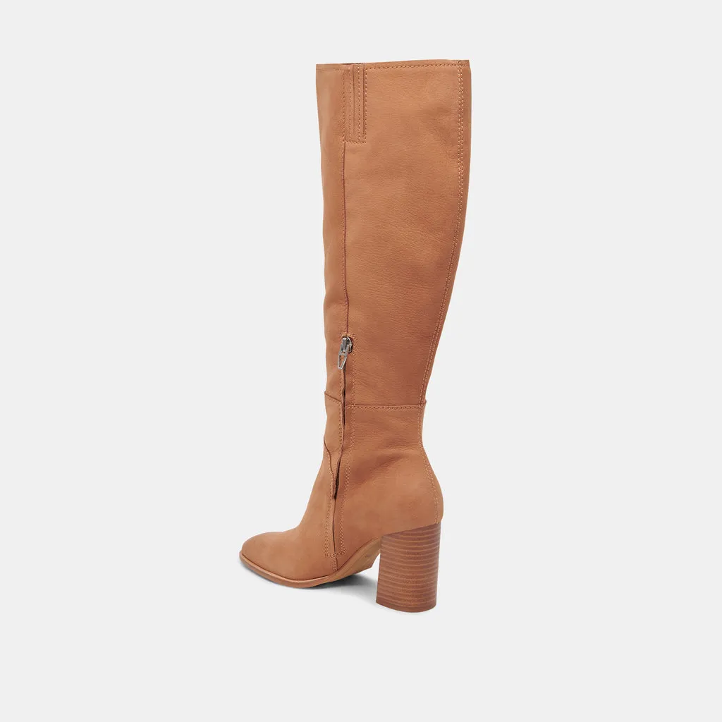 FYNN Wide Calf Boots Brown Nubuck | Brown Nubuck Knee-High Boots– Dolce Vita 6943099125826