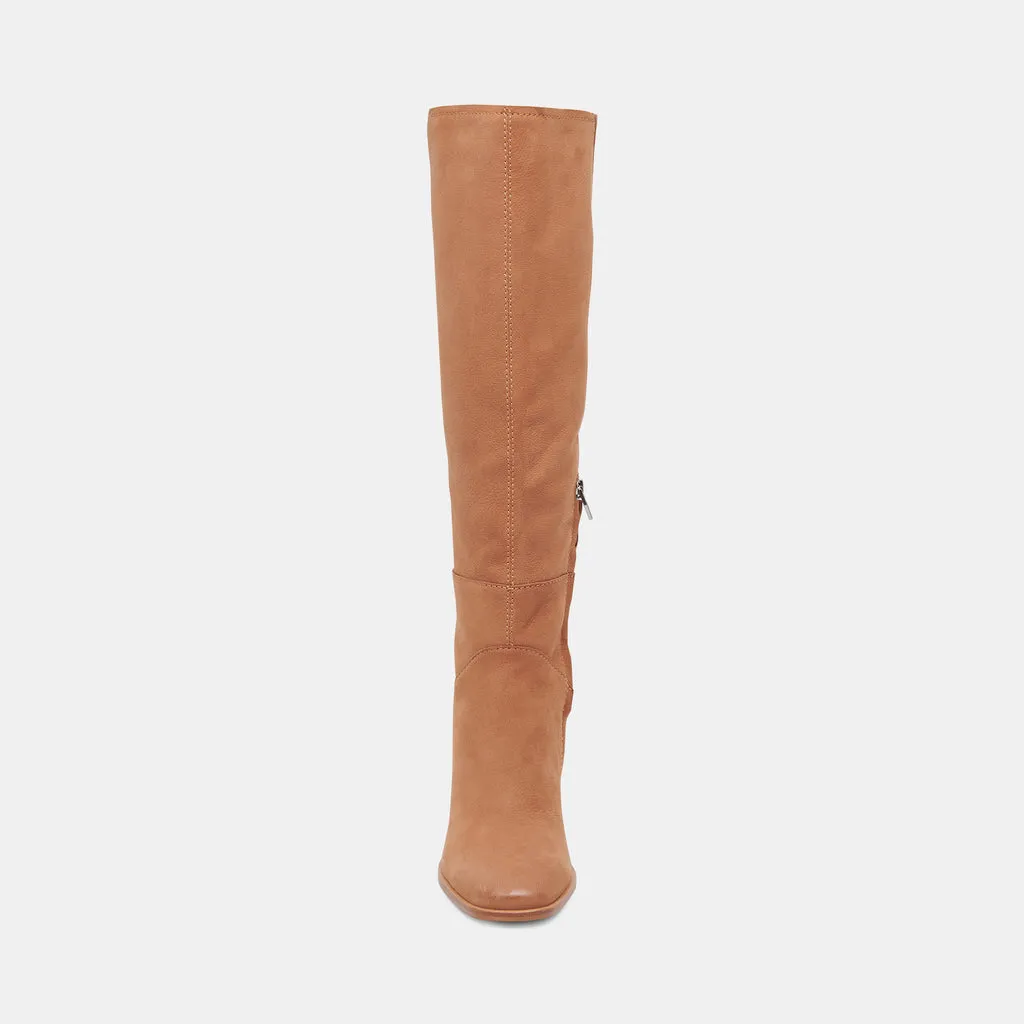 FYNN Wide Calf Boots Brown Nubuck | Brown Nubuck Knee-High Boots– Dolce Vita 6943099125826