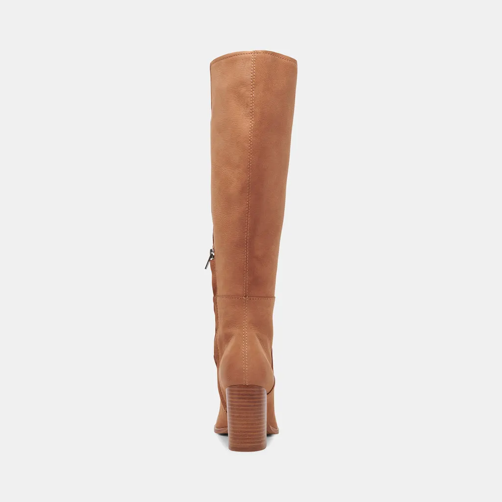 FYNN Wide Calf Boots Brown Nubuck | Brown Nubuck Knee-High Boots– Dolce Vita 6943099125826