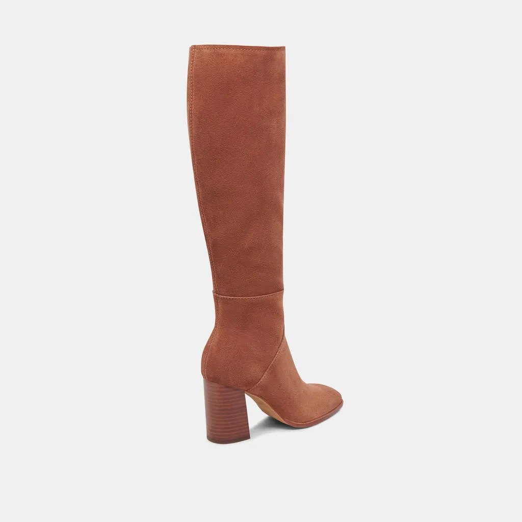 FYNN Wide Calf Boots DK Brown Suede | Brown Suede Knee-High Boots– Dolce Vita 6943099093058