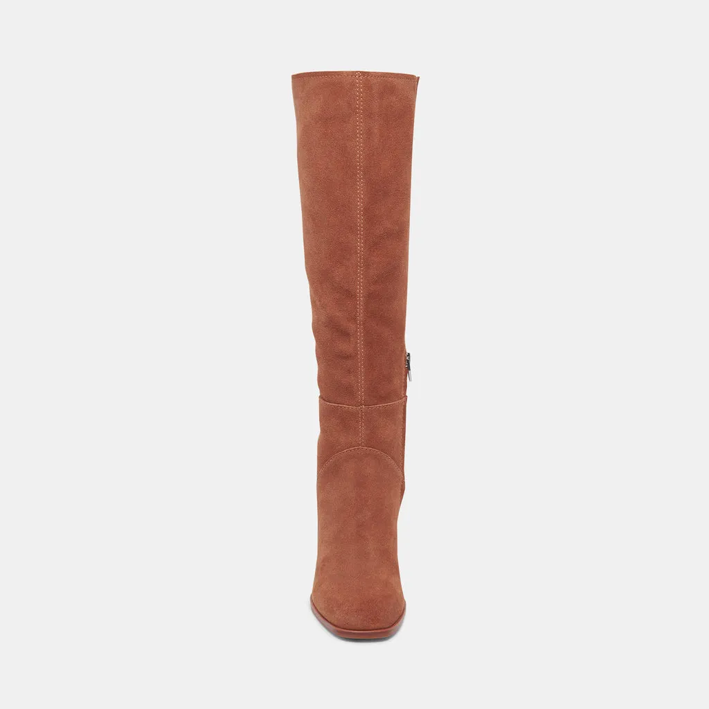 FYNN Wide Calf Boots DK Brown Suede | Brown Suede Knee-High Boots– Dolce Vita 6943099093058