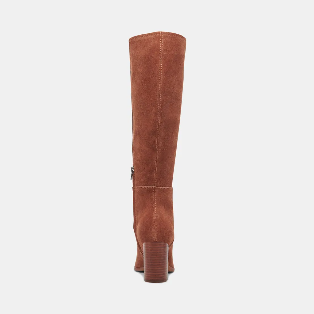 FYNN Wide Calf Boots DK Brown Suede | Brown Suede Knee-High Boots– Dolce Vita 6943099093058