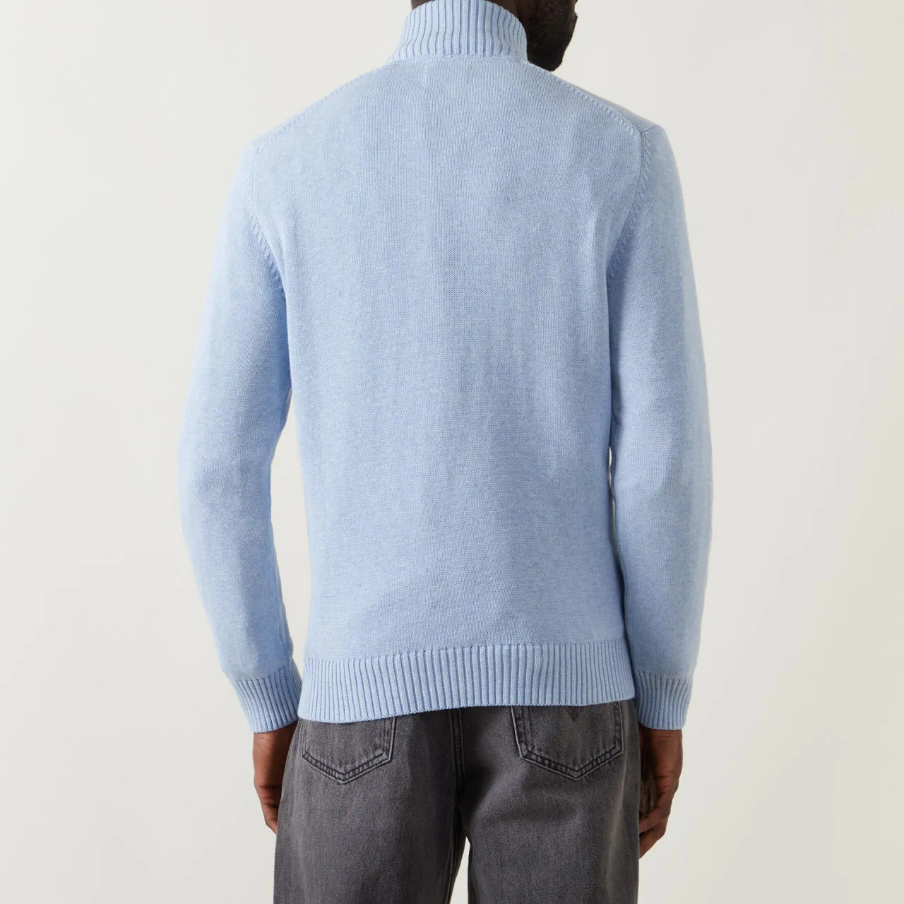 GANT The Sustainable Edit Casual Half-Zip Logo Sweater - Light Blue