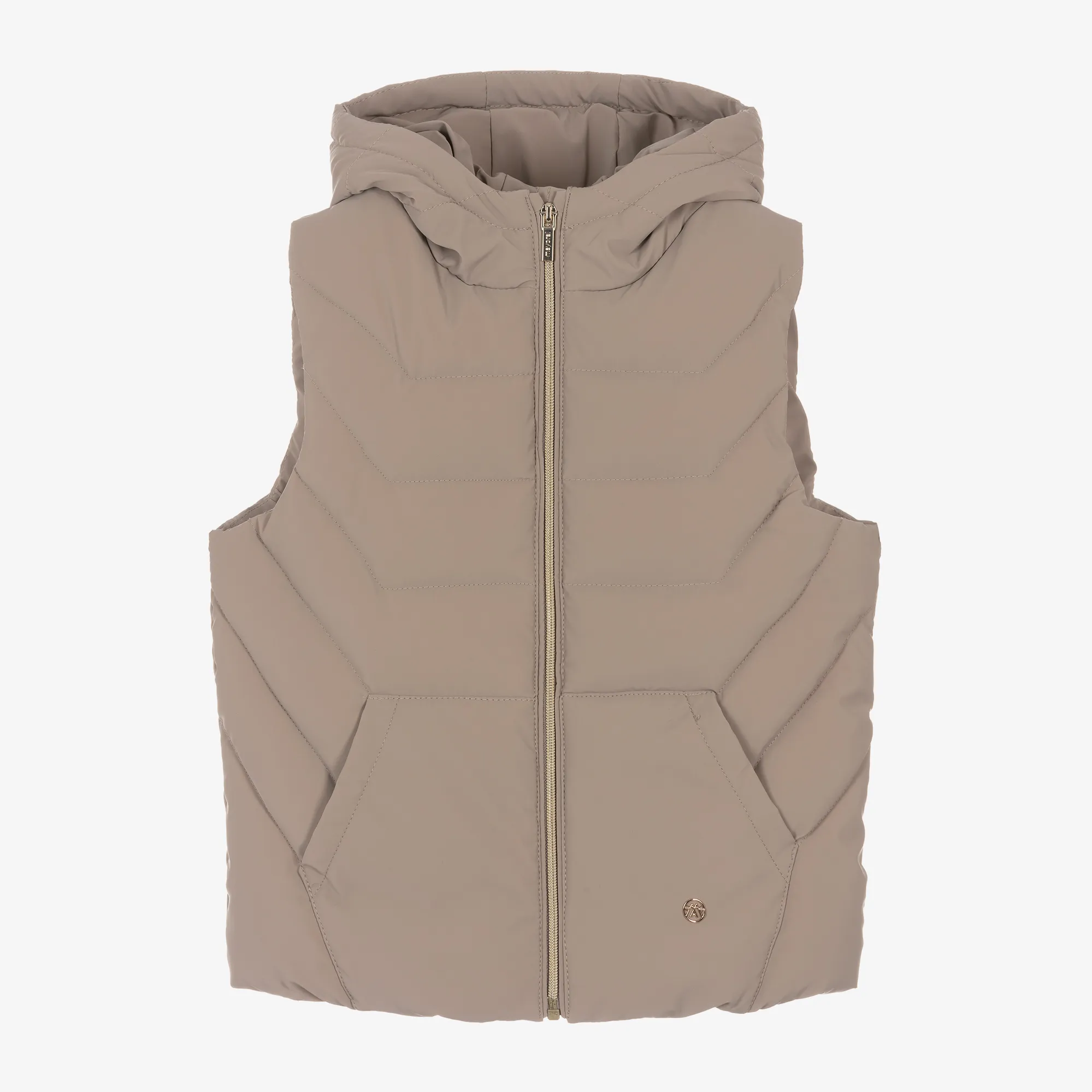 Girls Brown Puffer Gilet