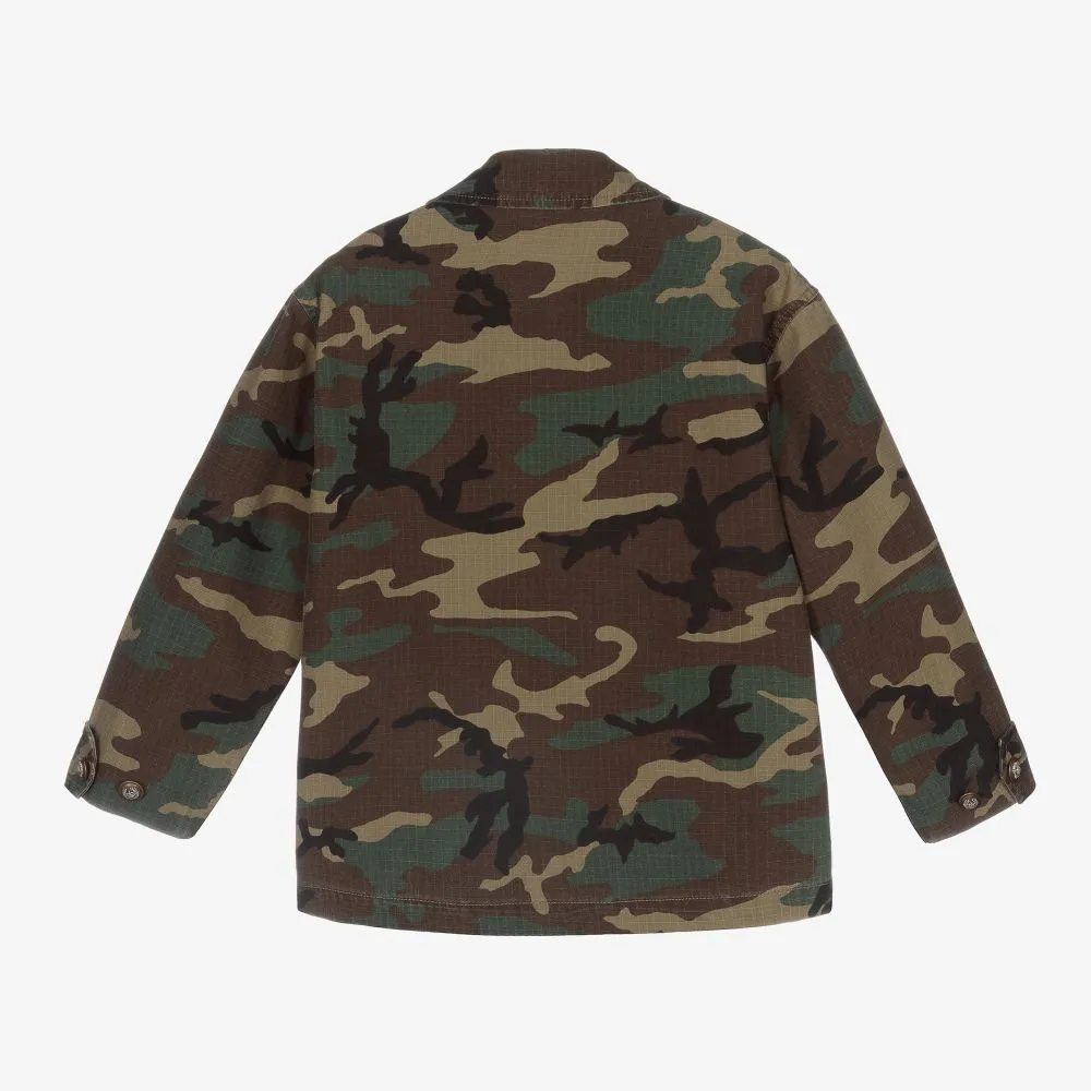 Girls Khaki Camouflage Coat