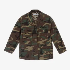 Girls Khaki Camouflage Coat