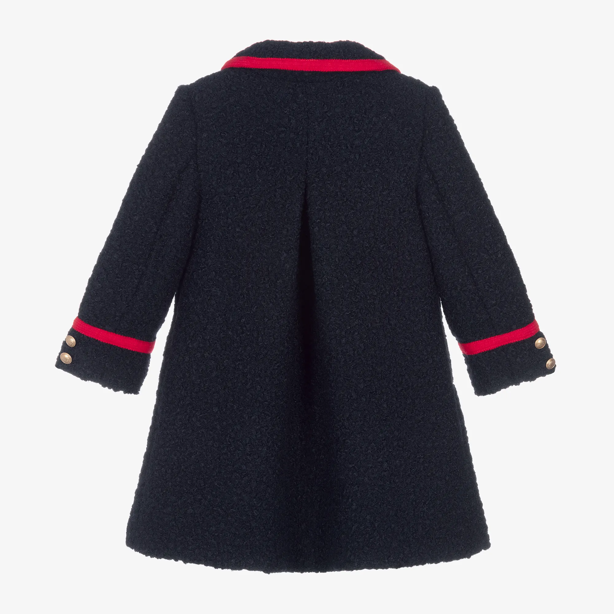 Girls Navy Blue Bouclé Coat