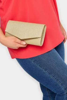 Gold Glitter Clutch Bag