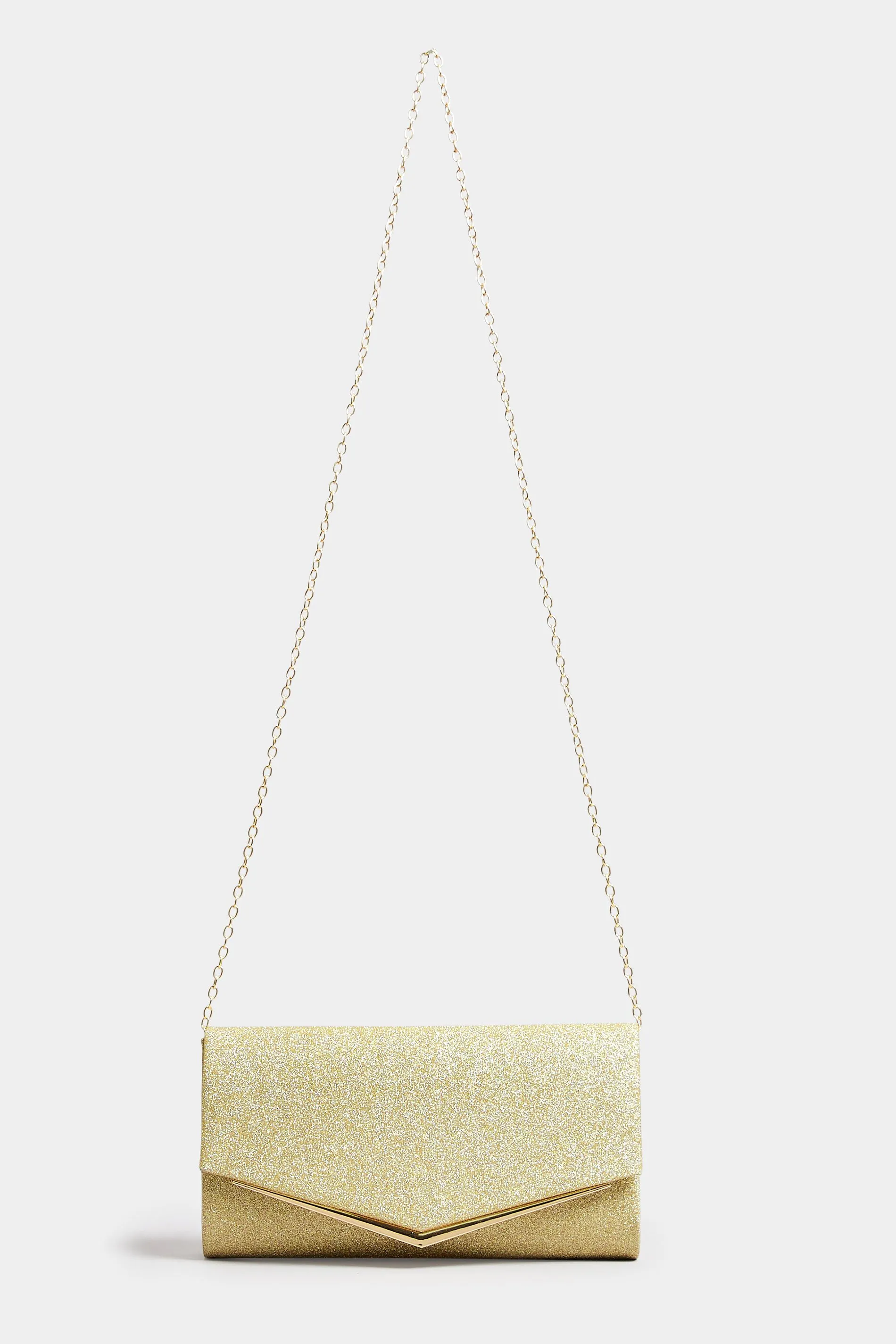 Gold Glitter Clutch Bag